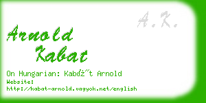 arnold kabat business card